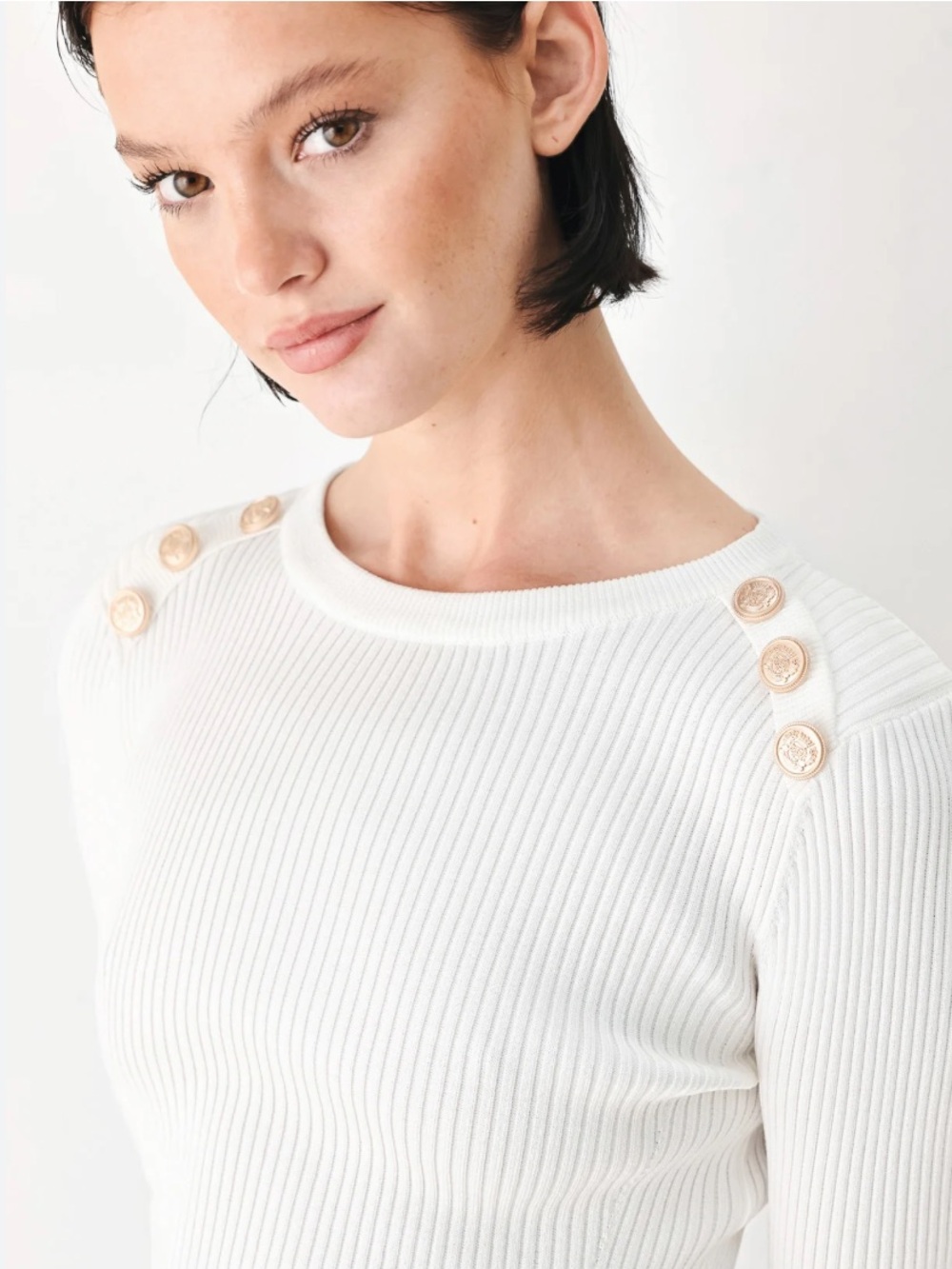 ELIE TAHARI RIBBED CREAM SWEATER SIZE XS